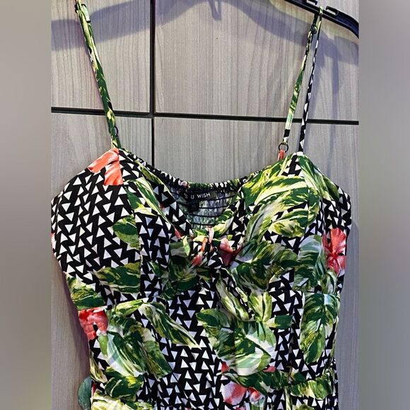 As U Wish Tropical Print Romper Jumpsuit NWT XL - Picture 4 of 12